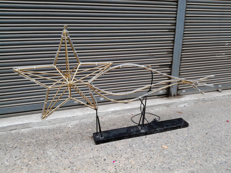 estrella luminosa navidad pie colgar hierro led madera 220v 113x198-108x14-23 _45eu._ 1u